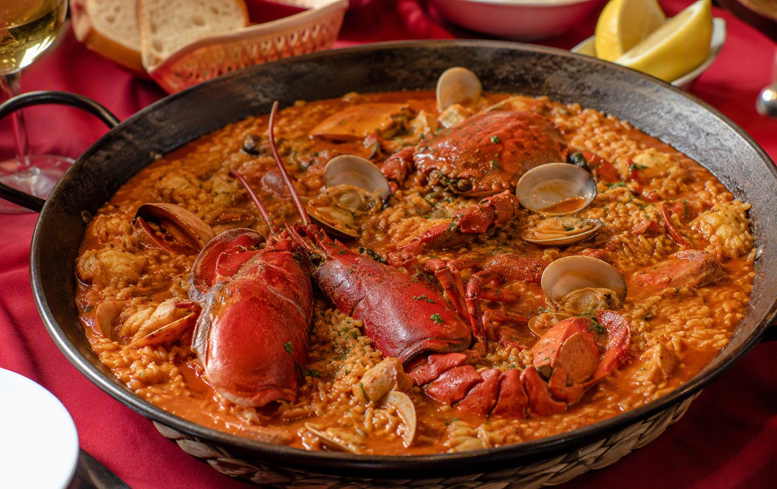 Arroz con bogavante de Arrocería Varadero, junto al paseo marítimo de Mezquitilla